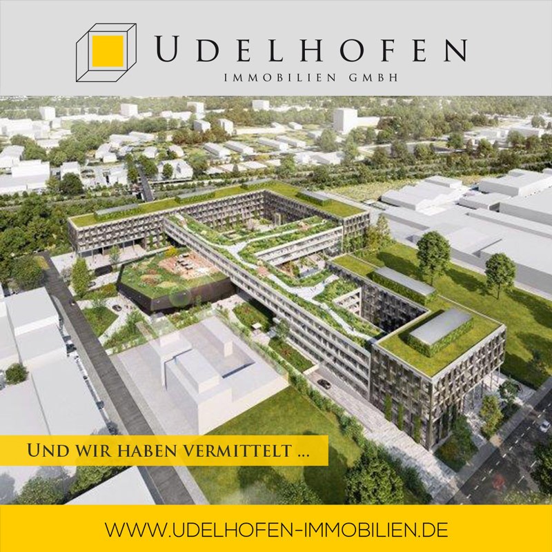Moderne Wohnanlage mit begrünten Dächern, Udelhofen Immobilien.