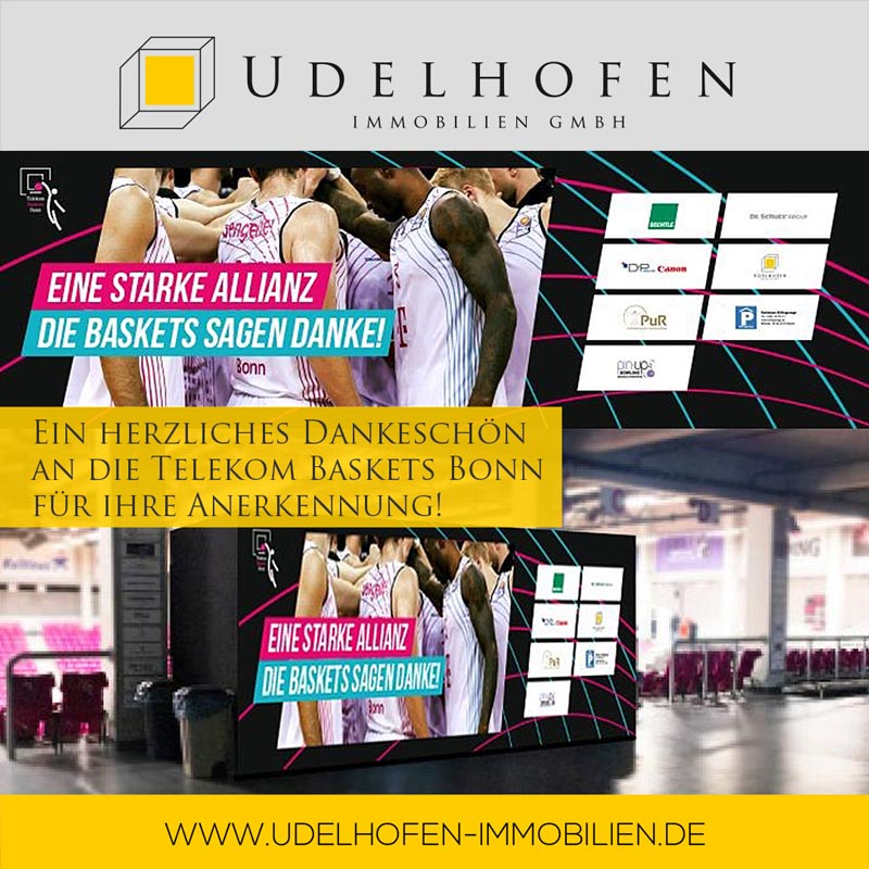 Dank an Telekom Baskets Bonn von Udelhoven Immobilien